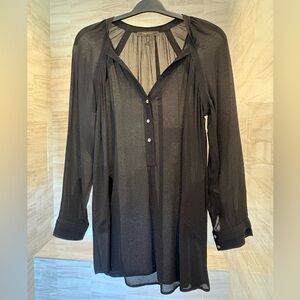 BCBG MAXAZRIA sheer tunic blouse with racerback tank